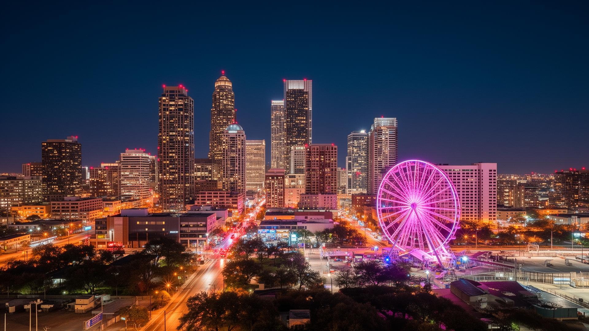 Houston skyline at night